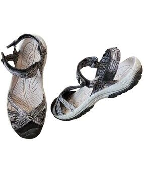 KEEN Bali Strap Sandals Black/Gray Marbled Hybrid Sport Sandal Size 9.5 Light